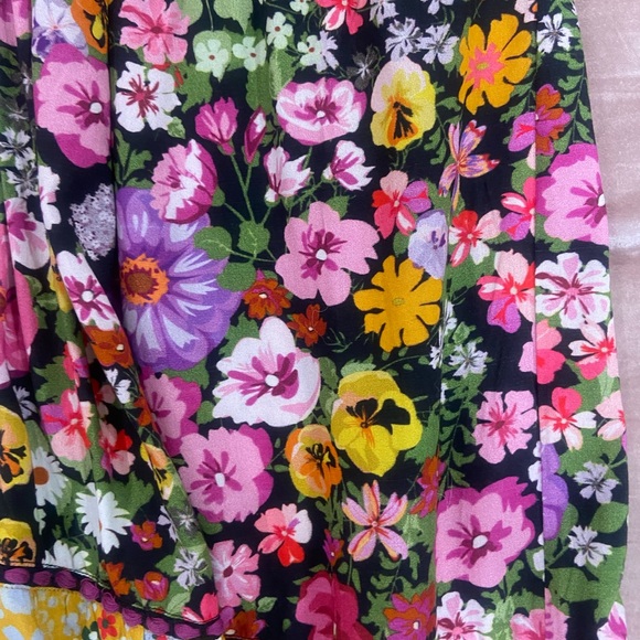 Anthropologie Colorful Floral Patchwork Tiered Kimono - Picture 6 of 11